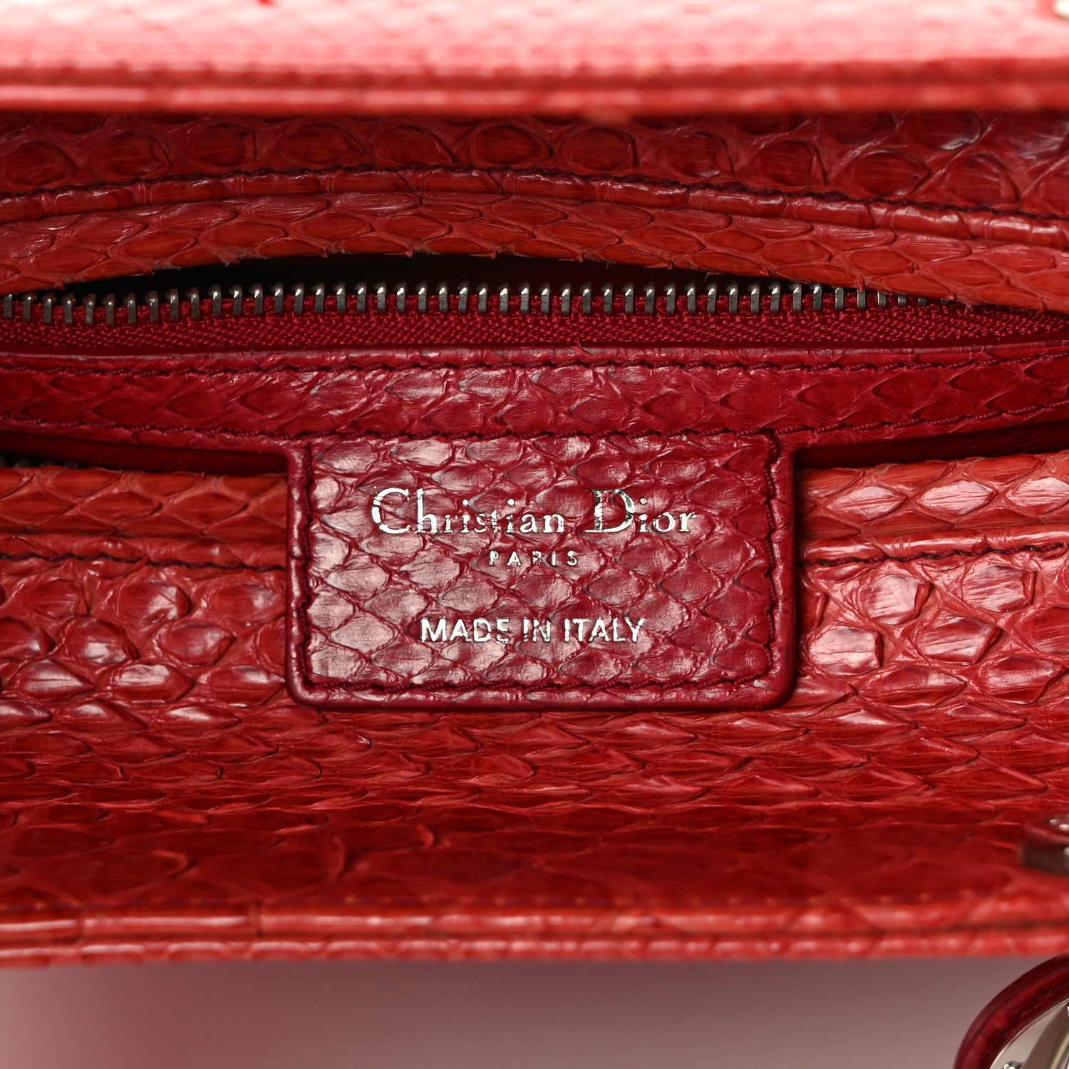 Christian Dior Snakeskin Medium Lady Dior Red 6 of 13