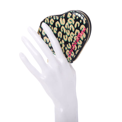 Louis Vuitton Vernis Leopard Coeur Heart Coin Purse Blue Infini 2 of 6