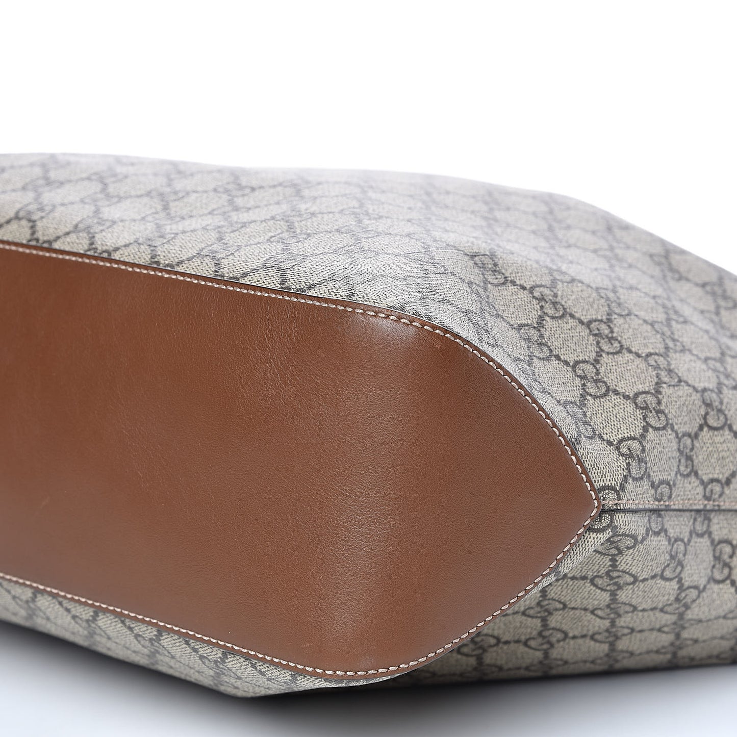 GG Supreme Monogram Large Linea A Hobo Light Brown