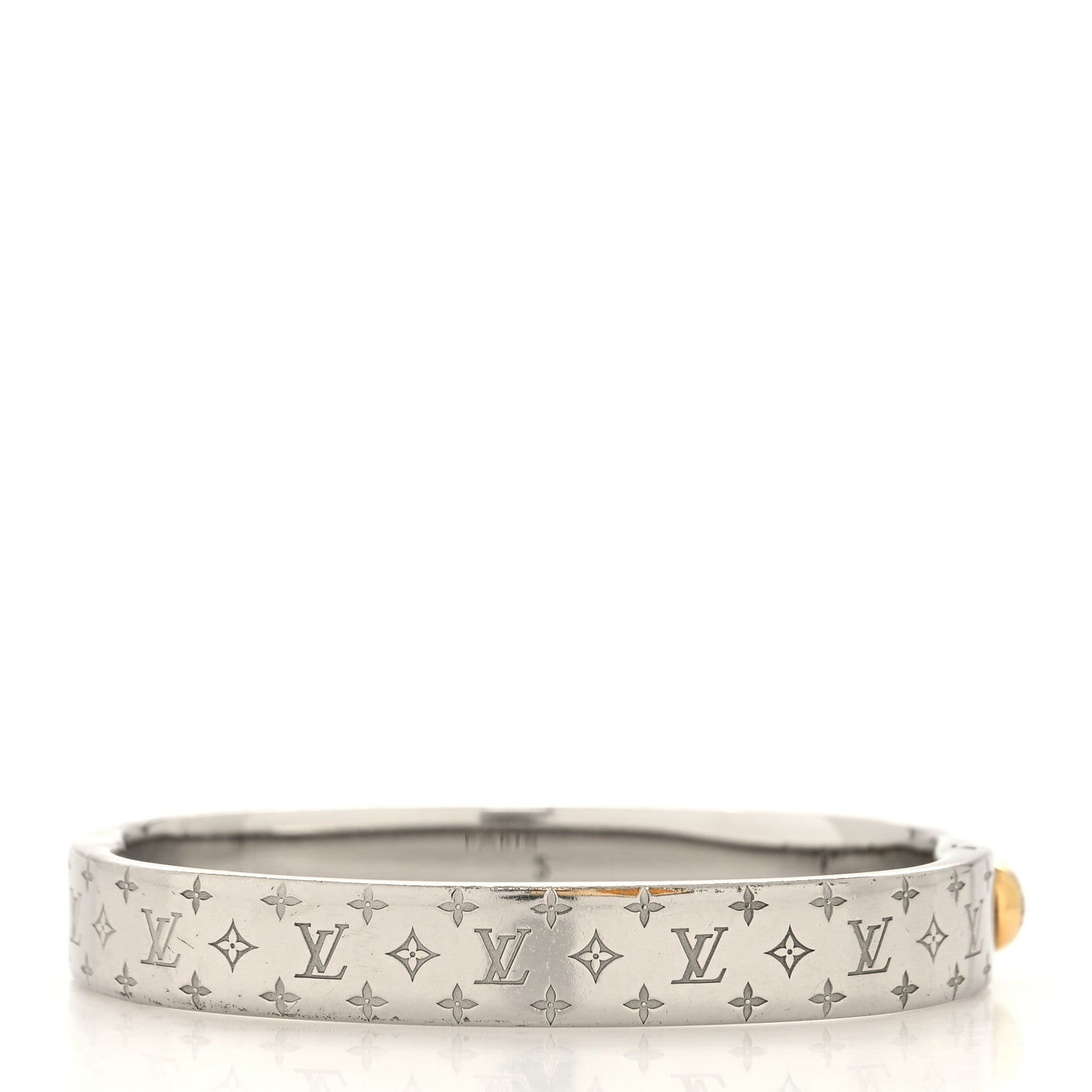 Louis Vuitton Palladium Monogram Nanogram Cuff S Silver 3 of 7