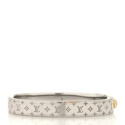 Louis Vuitton Palladium Monogram Nanogram Cuff S Silver 3 of 7