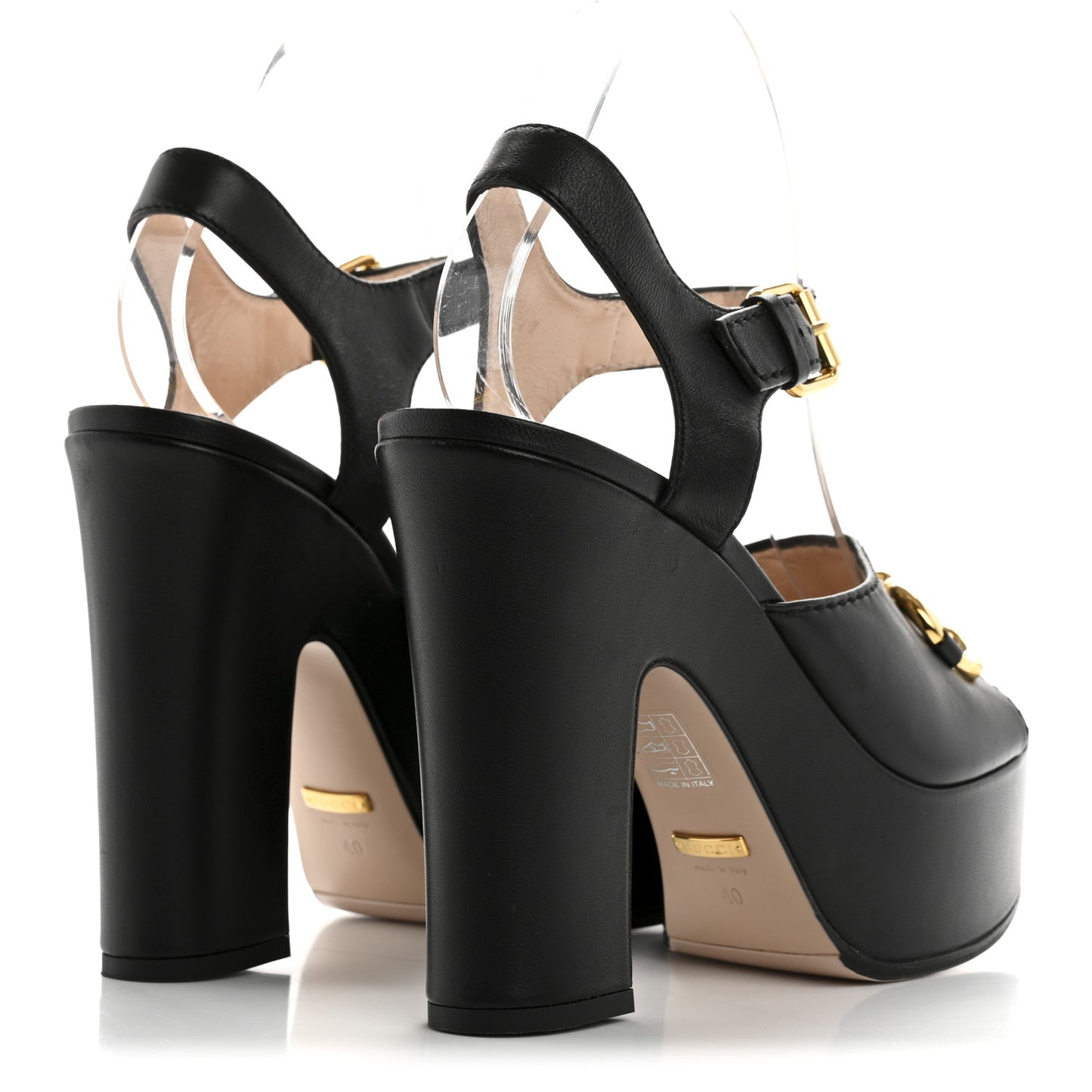 Nappa Charlotte Horsebit 40/135mm Platform Sandals 40 Black