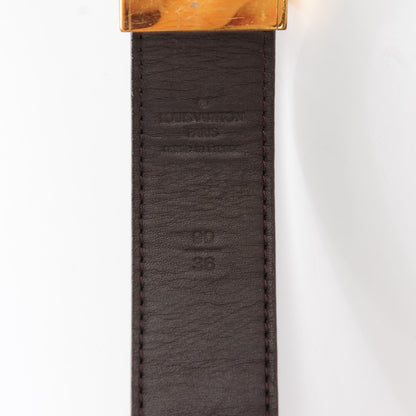 Louis Vuitton Damier Ebene LV Paris Buckle Belt Gold 90 36 5 of 5