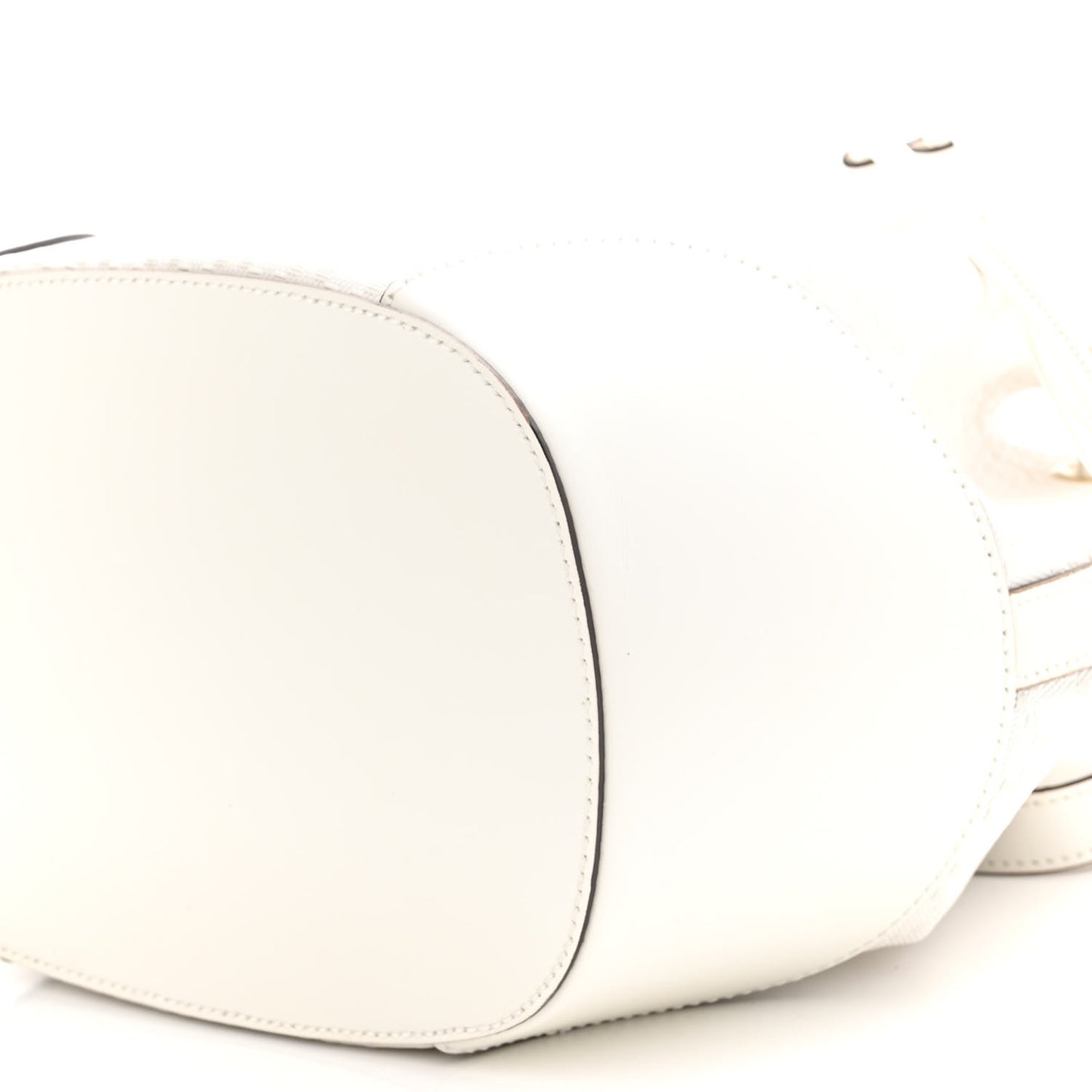 Bright Diamante Medium Bucket Bag Great White