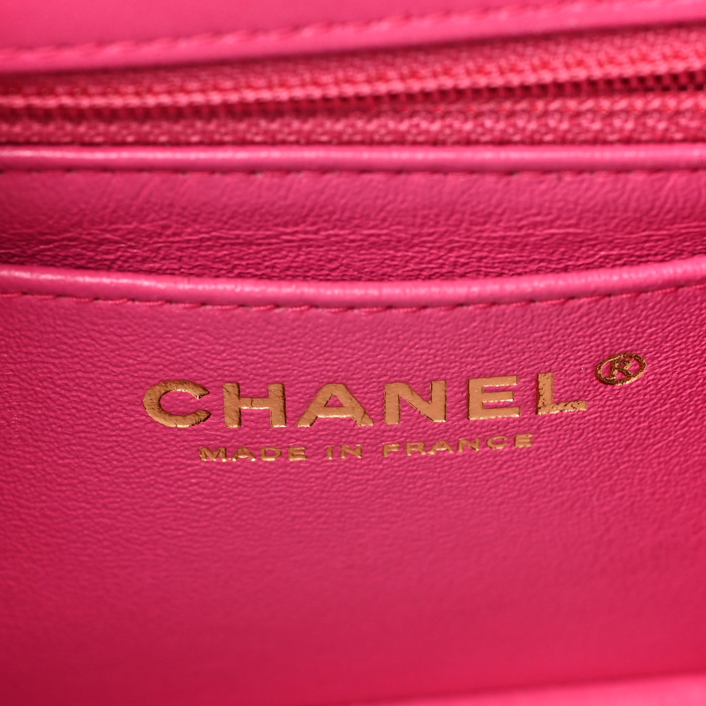 Lambskin Quilted Mini Rectangular Flap Fuchsia