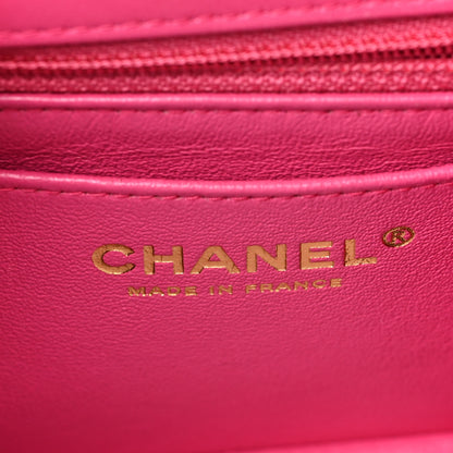 Chanel Lambskin Quilted Mini Rectangular Flap Fuchsia 7 of 10
