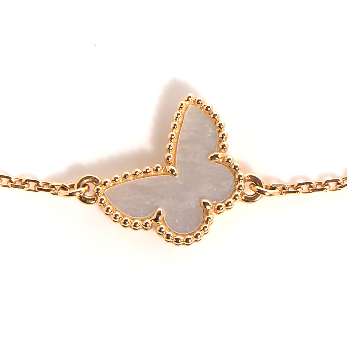 18K Yellow Gold Mother of Pearl Sweet Alhambra Butterfly Bracelet