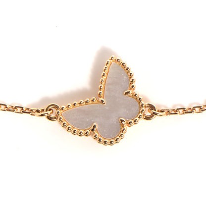 Van Cleef & Arpels 18K Yellow Gold Mother of Pearl Sweet Alhambra Butterfly Bracelet 3 of 8