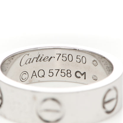 Cartier 18K White Gold 5.5mm LOVE Ring 50 5.5 4 of 5