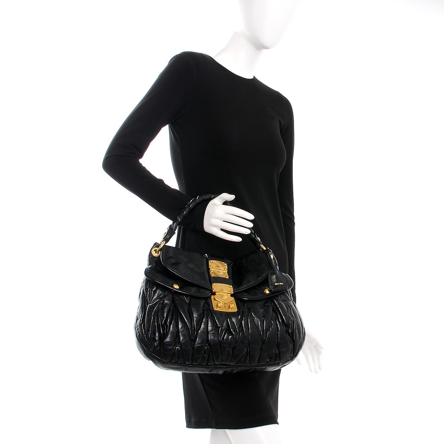 Nappa Matelasse Coffer Hobo Black