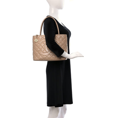 Chanel Caviar Quilted Medallion Tote Beige 2 of 13