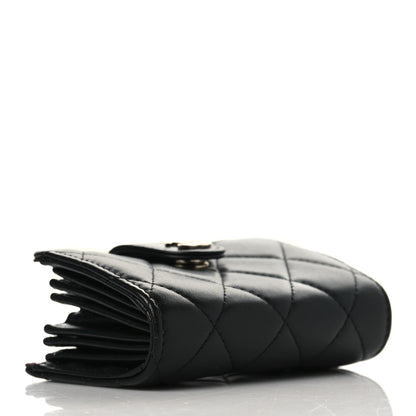 Chanel Lambskin Quilted Gusseted Card Holder Black 4 of 8