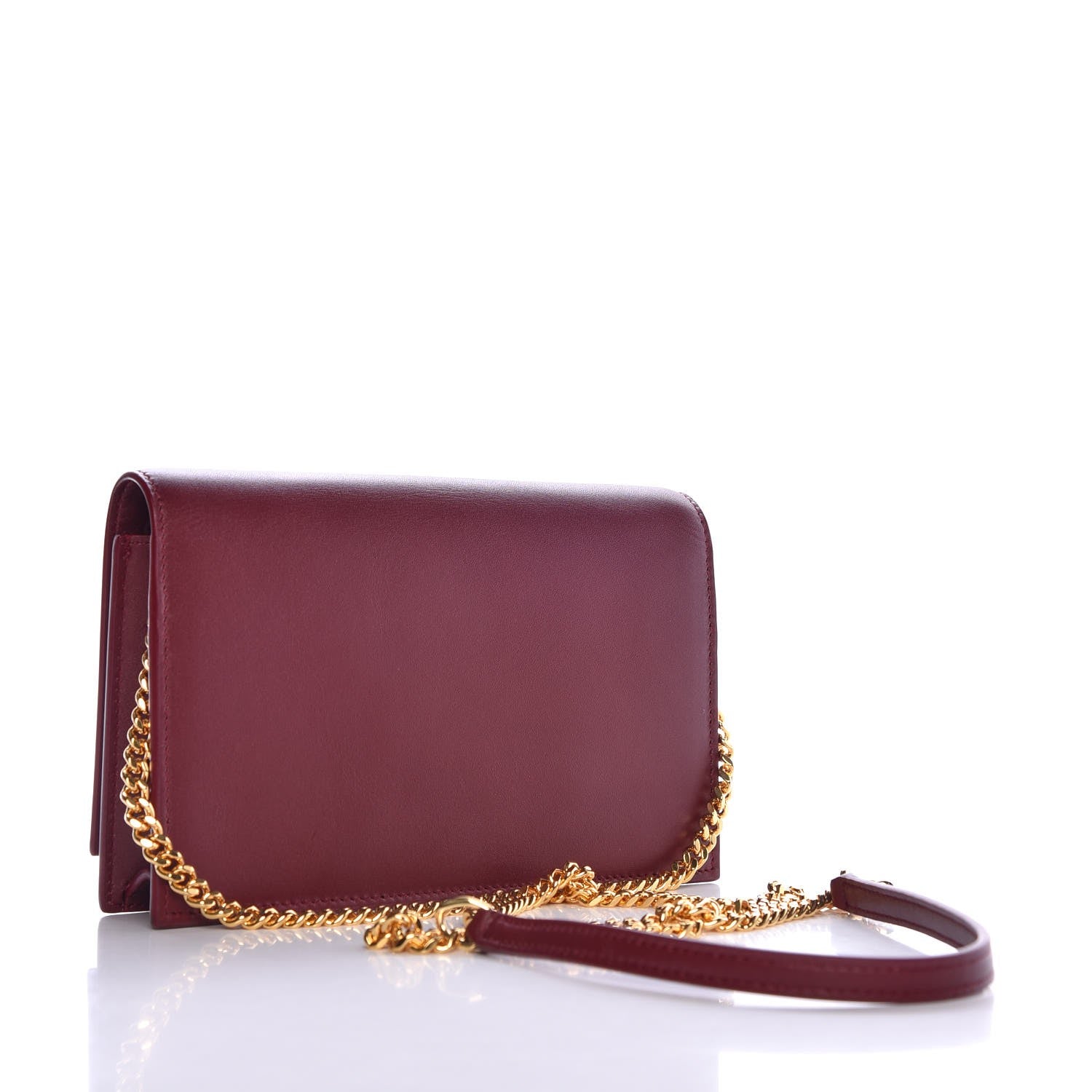 Saint Laurent Smooth Calfskin Classic Monogram Kate Tassel Chain Wallet Pallisandre 3 of 9