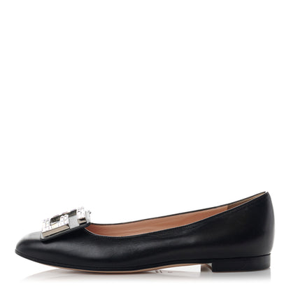 Gucci Malaga Kid Crystal Square G Madelyn Ballet Flats 37 Black 1 of 9