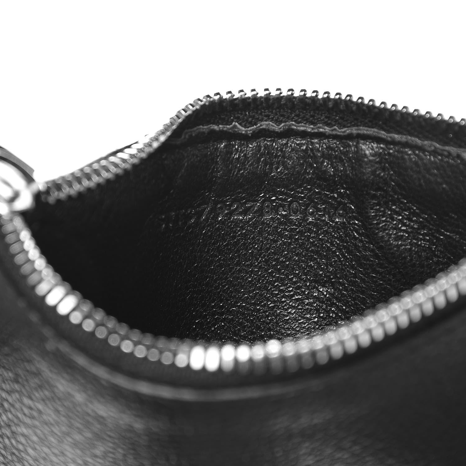 Saint Laurent Grained Calfskin 5 Fragments Zip Pouch Card Holder Black 7 of 7