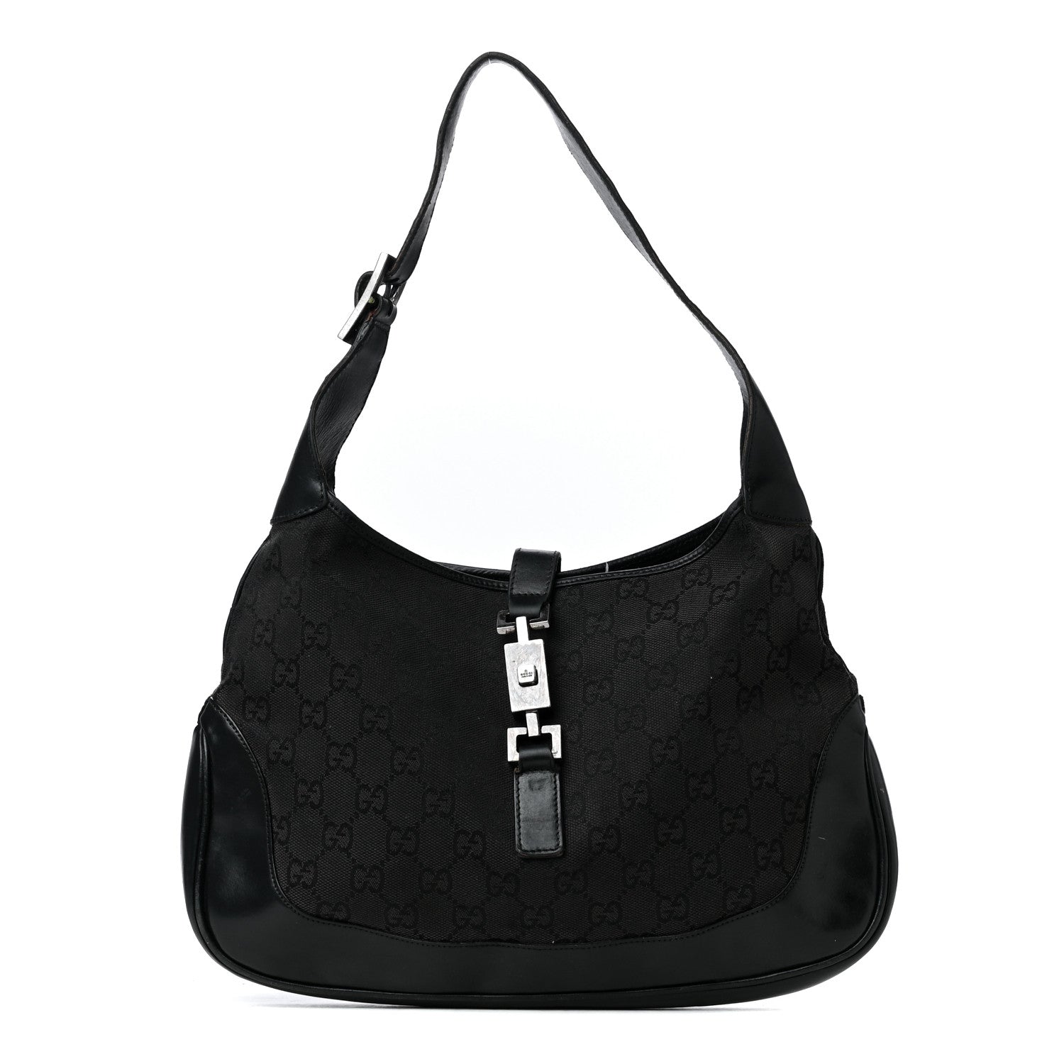 Gucci Monogram Small Jackie O Hobo Black 1 of 33
