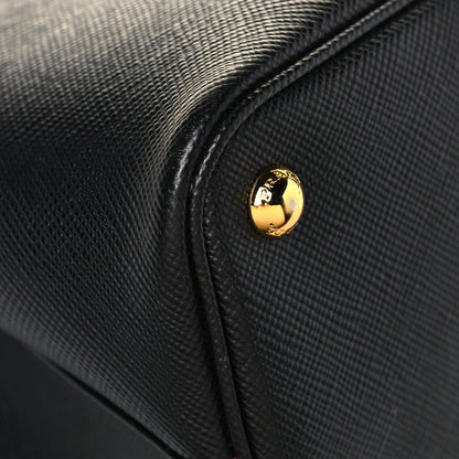 Prada Saffiano Cuir Small Double Bag Black Fuoco 10 of 13