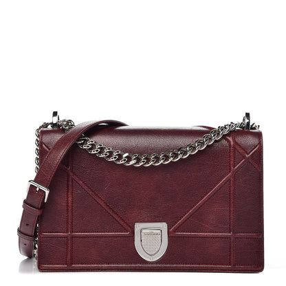 Christian Dior Calfskin Medium Diorama Flap Bag Burgundy 1 of 14