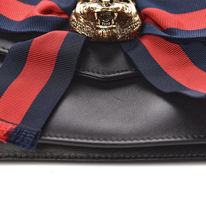 Gucci Nappa Sylvie Web Tiger Broadway Shoulder Bag Black 10 of 15