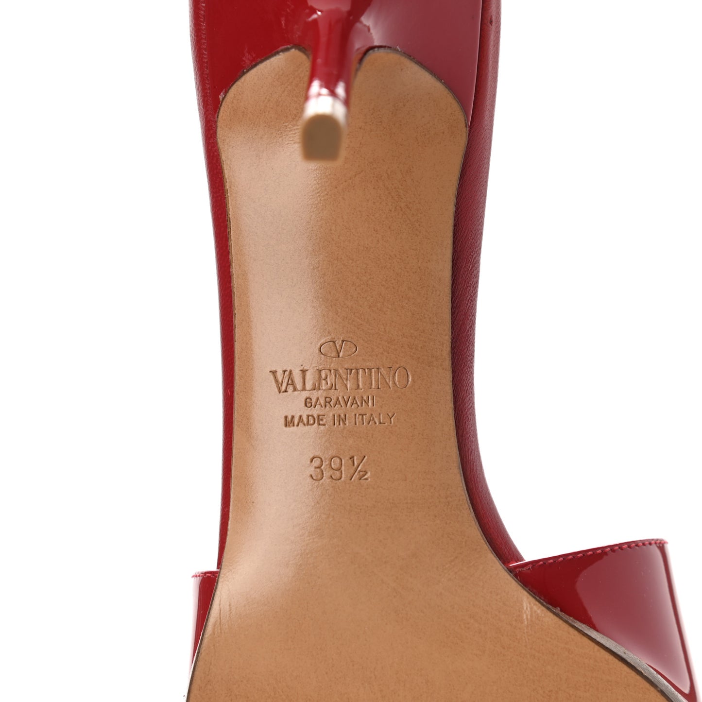 Patent VLogo 65mm Slide Sandals 39.5 Rosso Valentino