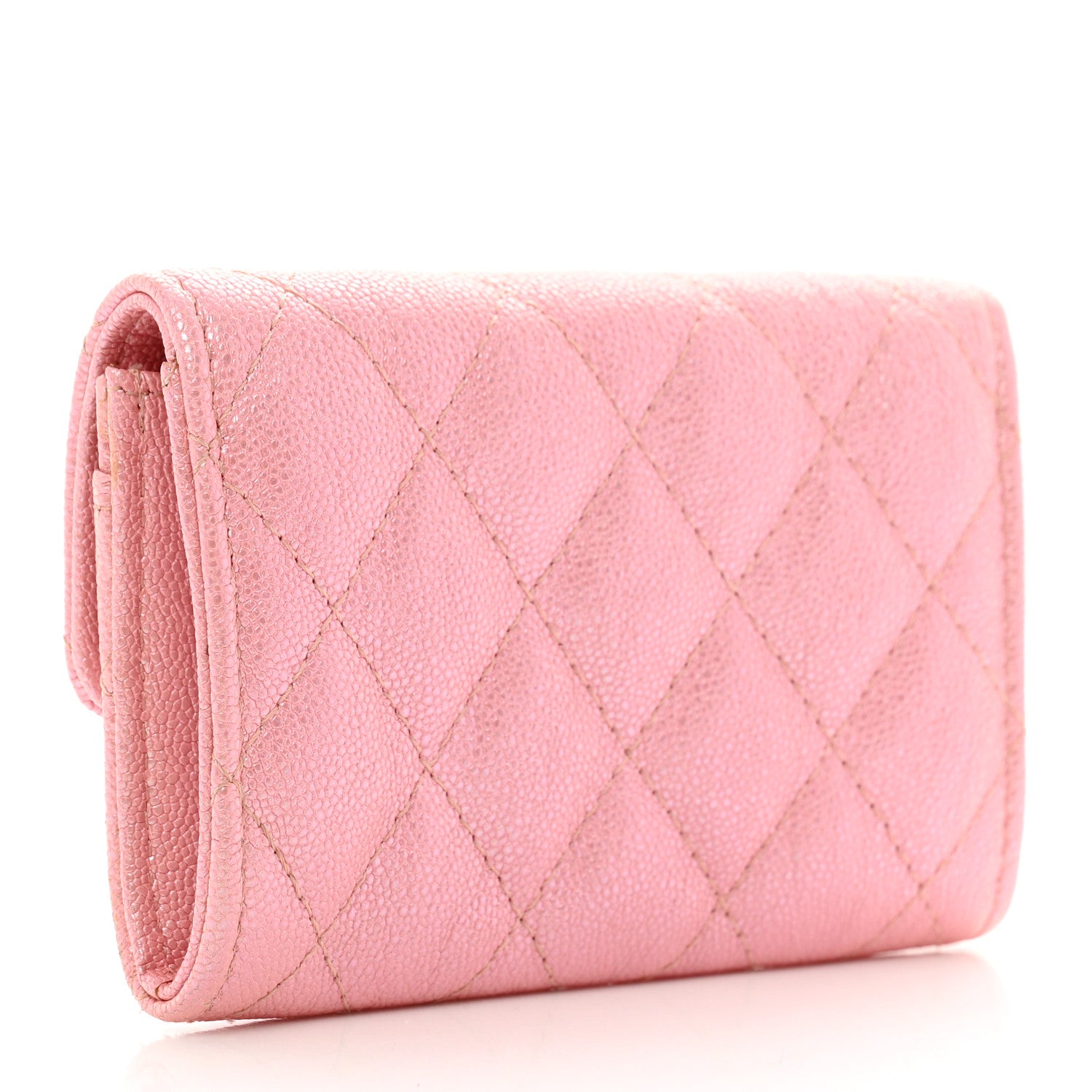 Chanel Iridescent Caviar Quilted Flap Card Holder Rose Pink 3 of 9