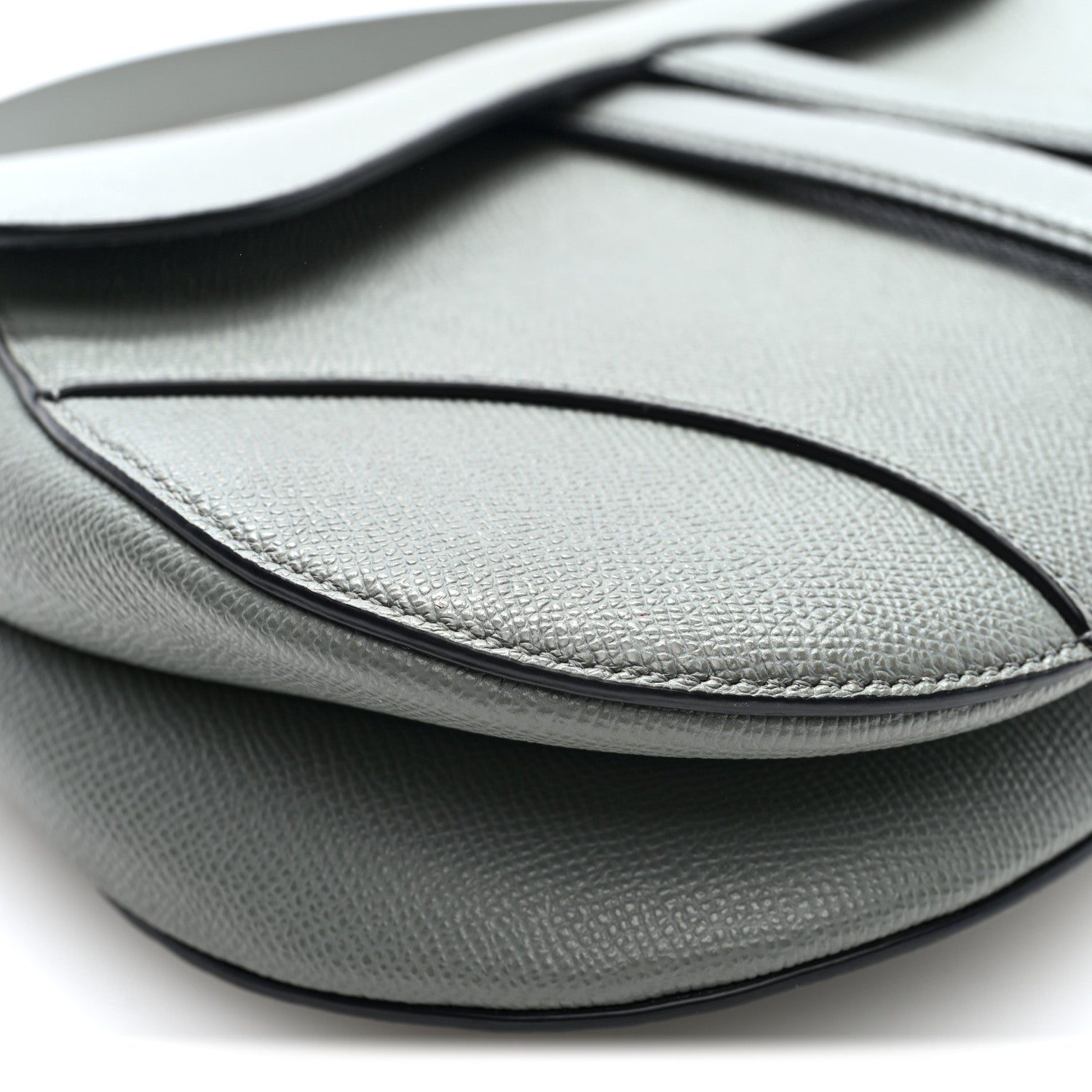 Christian Dior Grained Calfskin Saddle Bag Grey 8 of 9