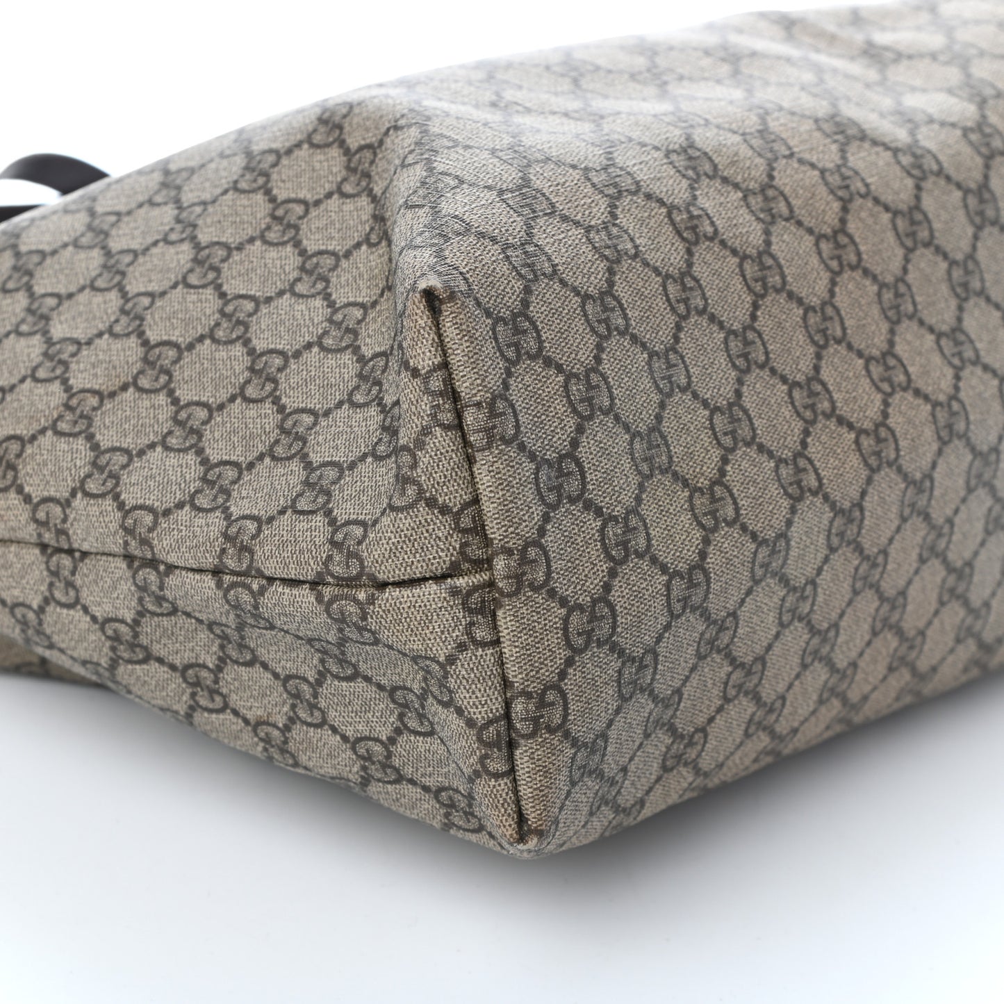 GG Supreme Monogram Large Zippered Shopping Tote Brown