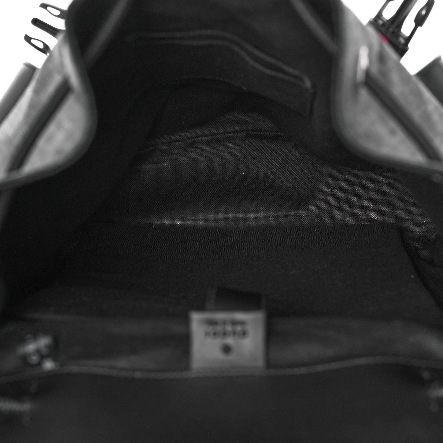 Gucci Soft GG Supreme Monogram Appia Calfskin Web Double Buckle Backpack Black 5 of 9