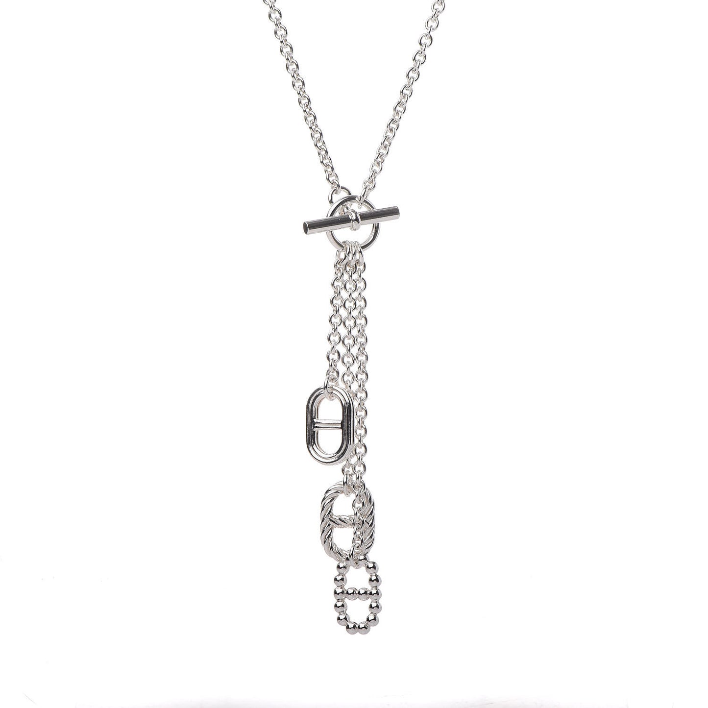 Sterling Silver Chain D'Ancre Parade Lariat Necklace