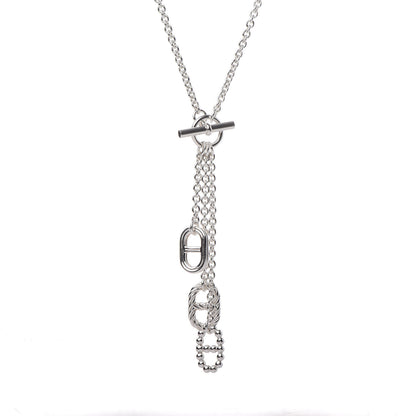 Hermes Sterling Silver Chain D'Ancre Parade Lariat Necklace 4 of 5