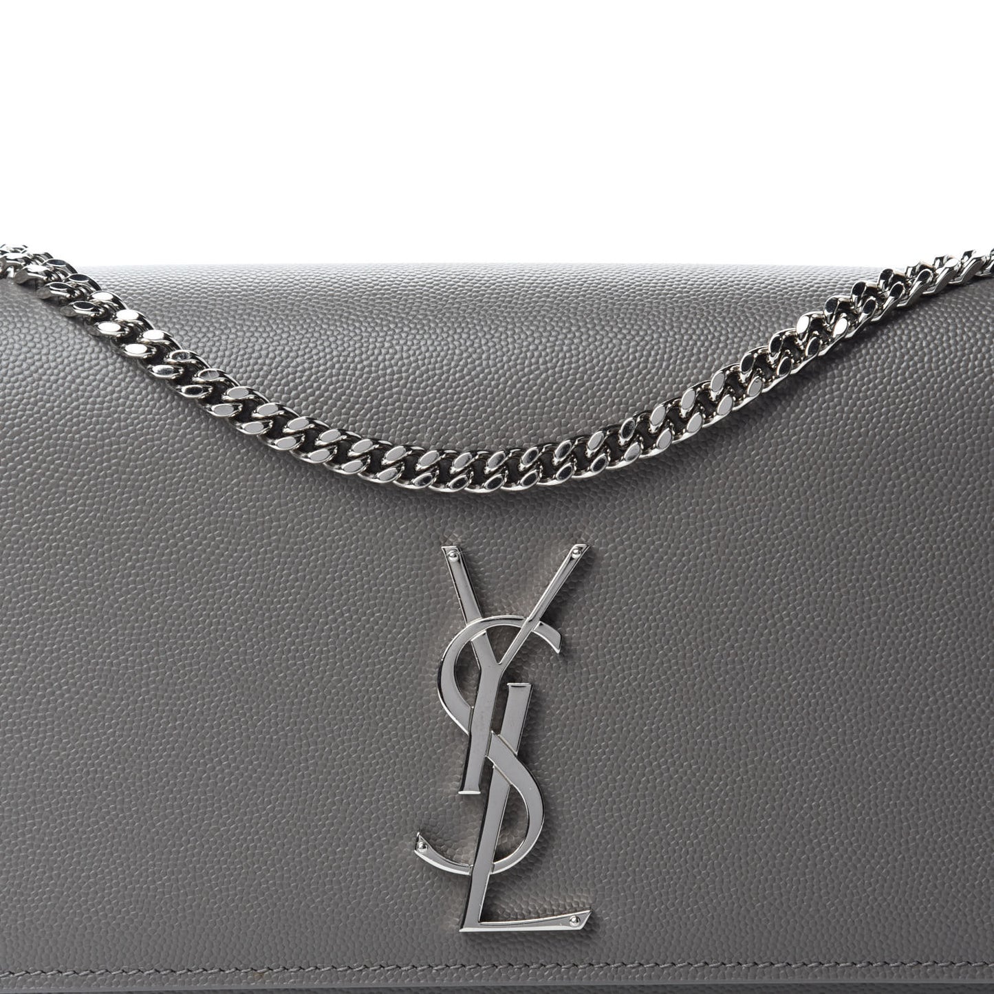 Grain De Poudre Medium Classic Monogram Kate Satchel Earth Grey