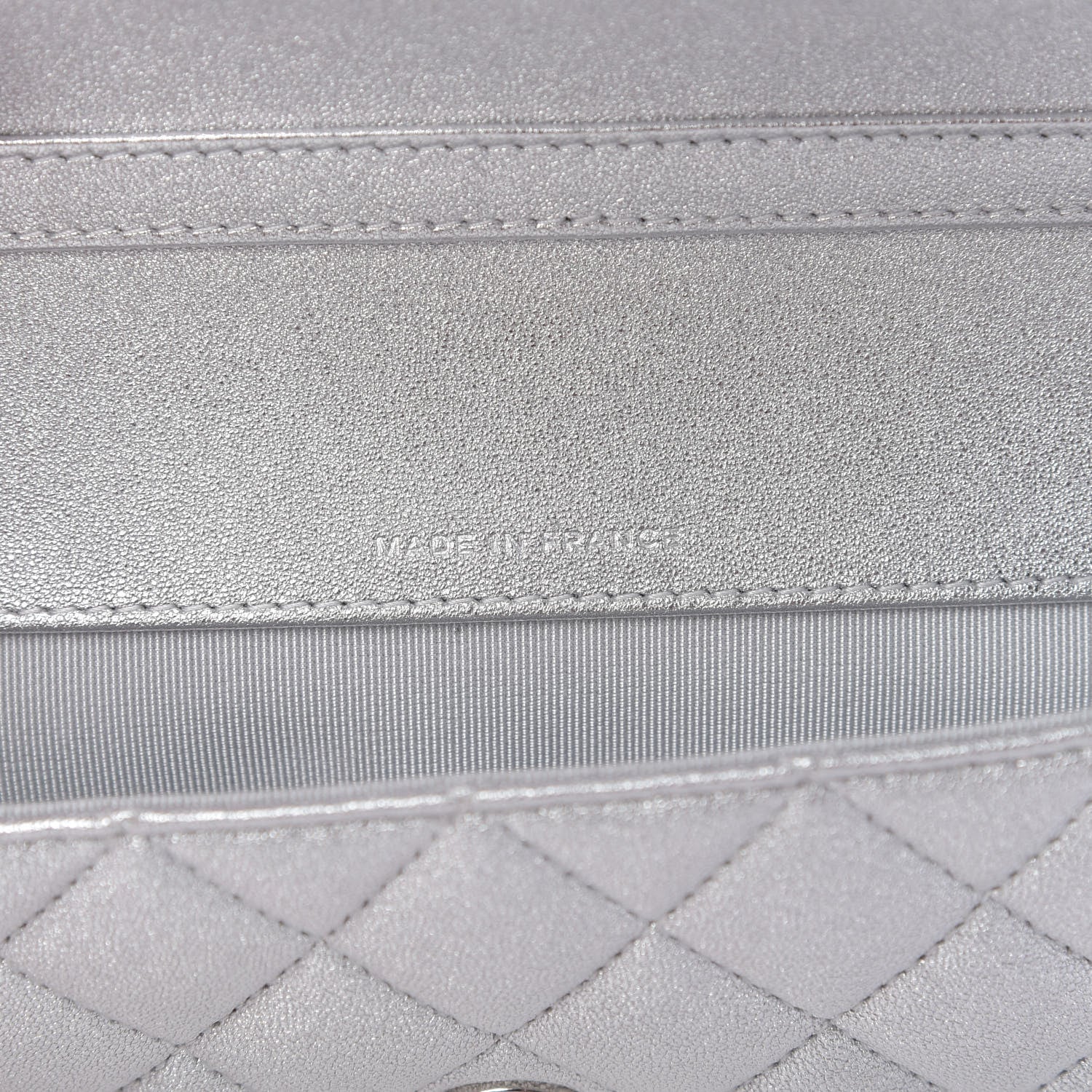 Chanel Metallic Lambskin Quilted Glasses Case With Chain Silver 9 of 11