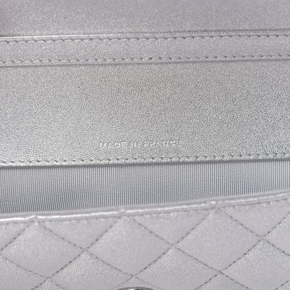 Chanel Metallic Lambskin Quilted Glasses Case With Chain Silver 9 of 11