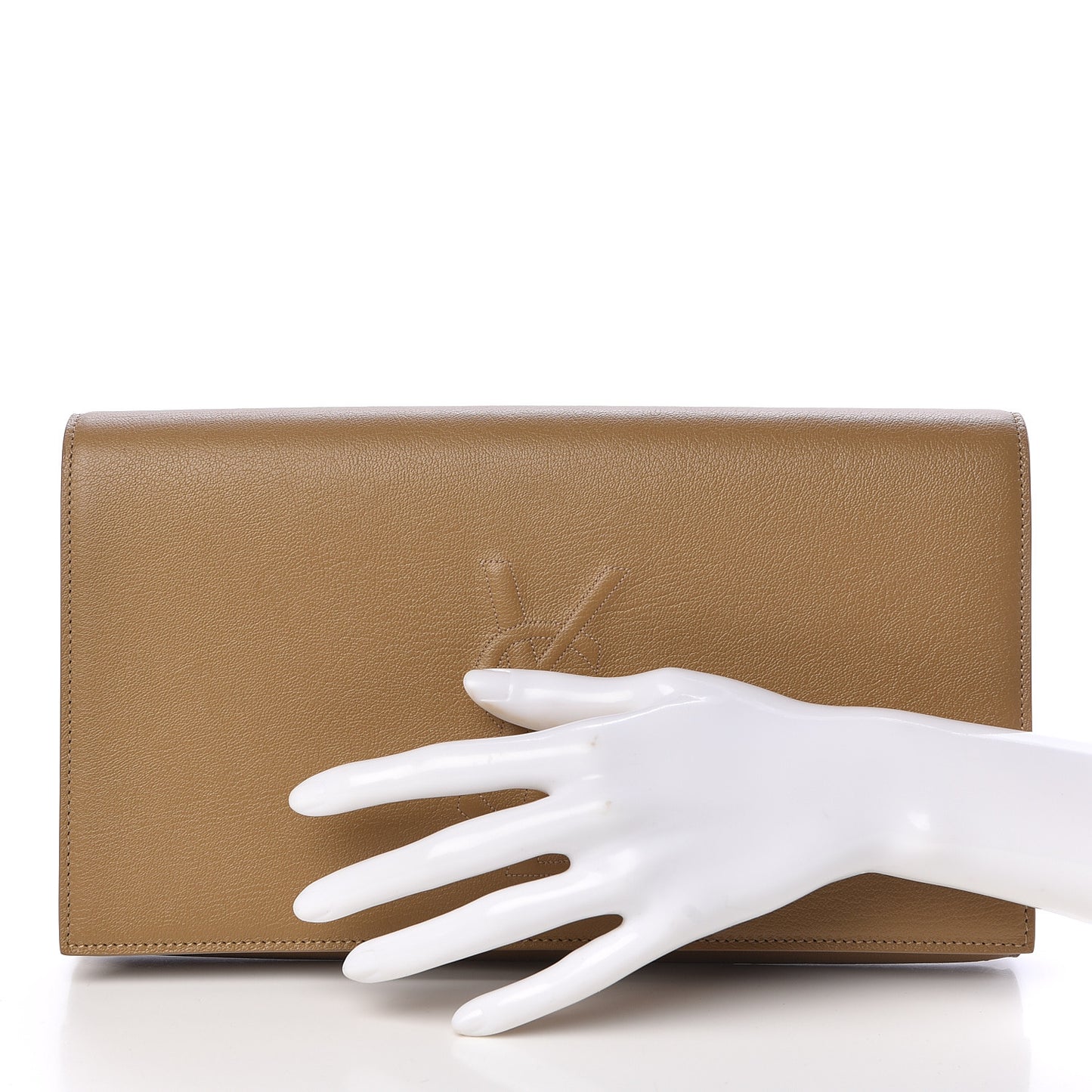 Calfskin Monogram Large Belle De Jour Clutch Beige