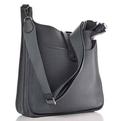 Hermes Taurillon Clemence Evelyne III GM Bleu Orage 3 of 10