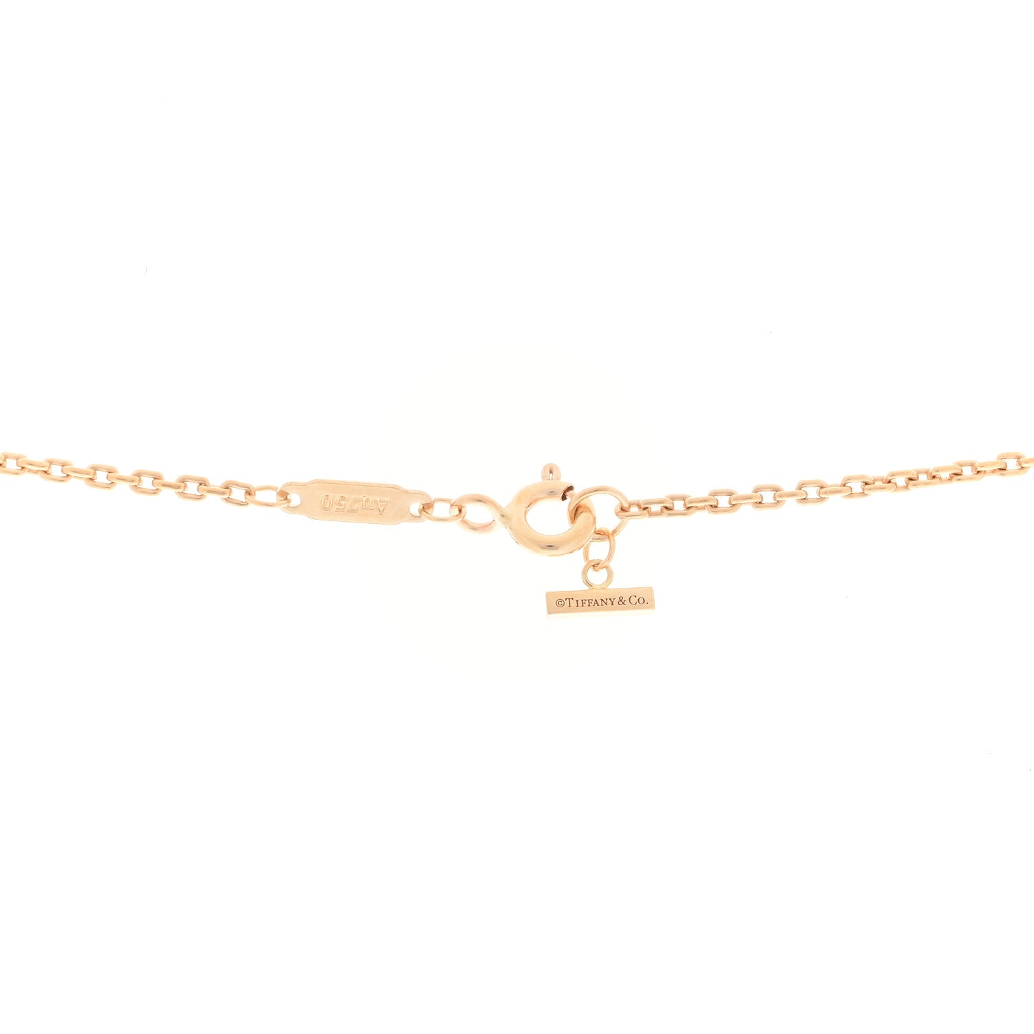 Tiffany 18K Rose Gold Diamond Extra Large T Smile Pendant Necklace 3 of 3