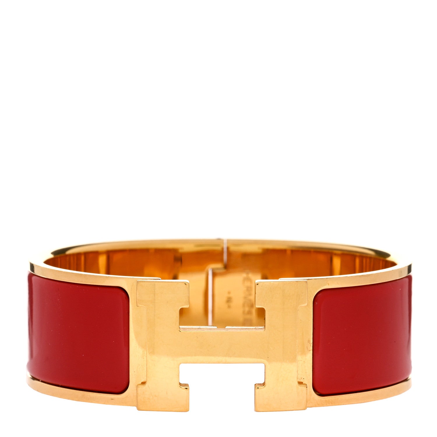 Hermes Enamel Wide Clic Clac H Bracelet PM Red 1 of 4