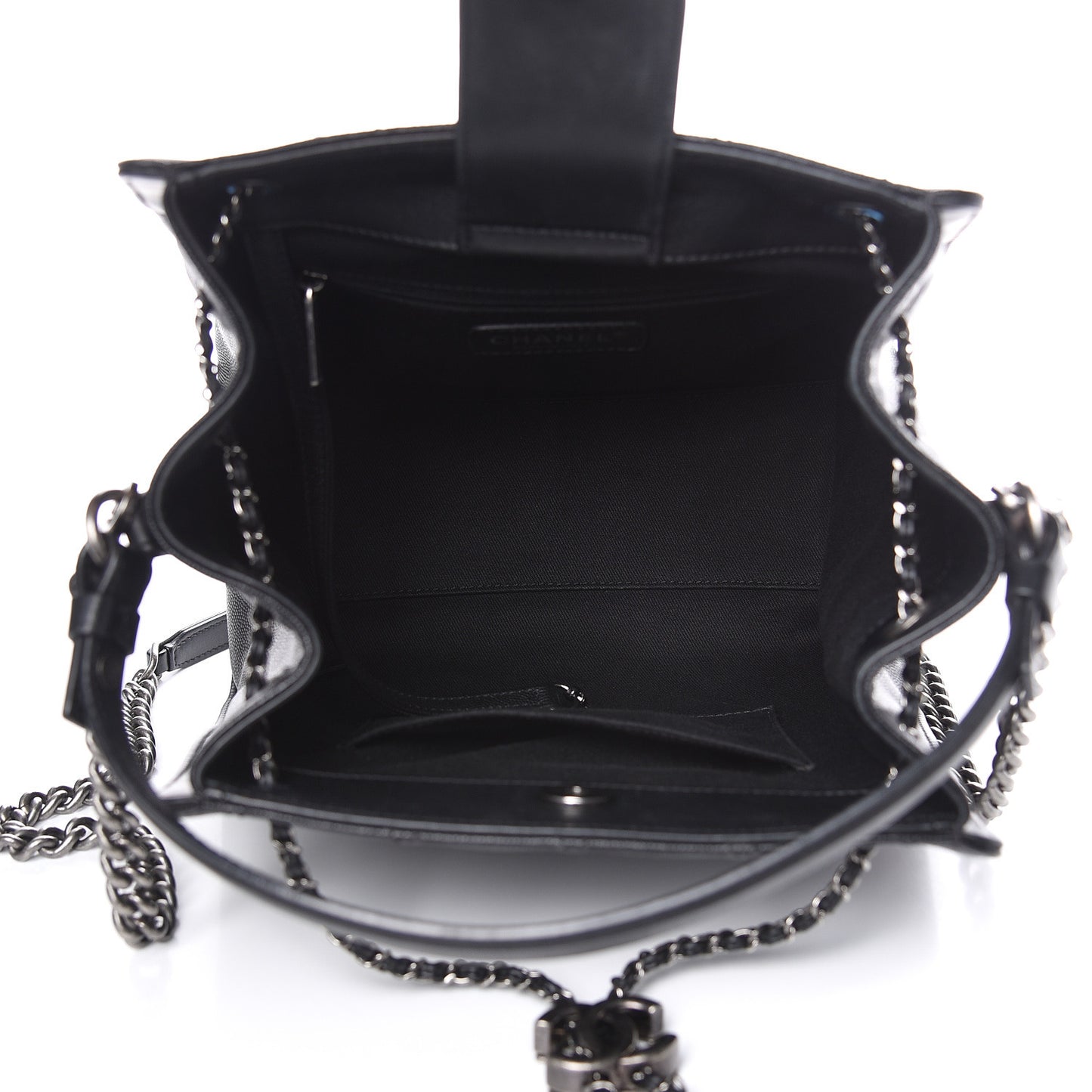 Caviar Quilted Medium CC Bucket Bag Black