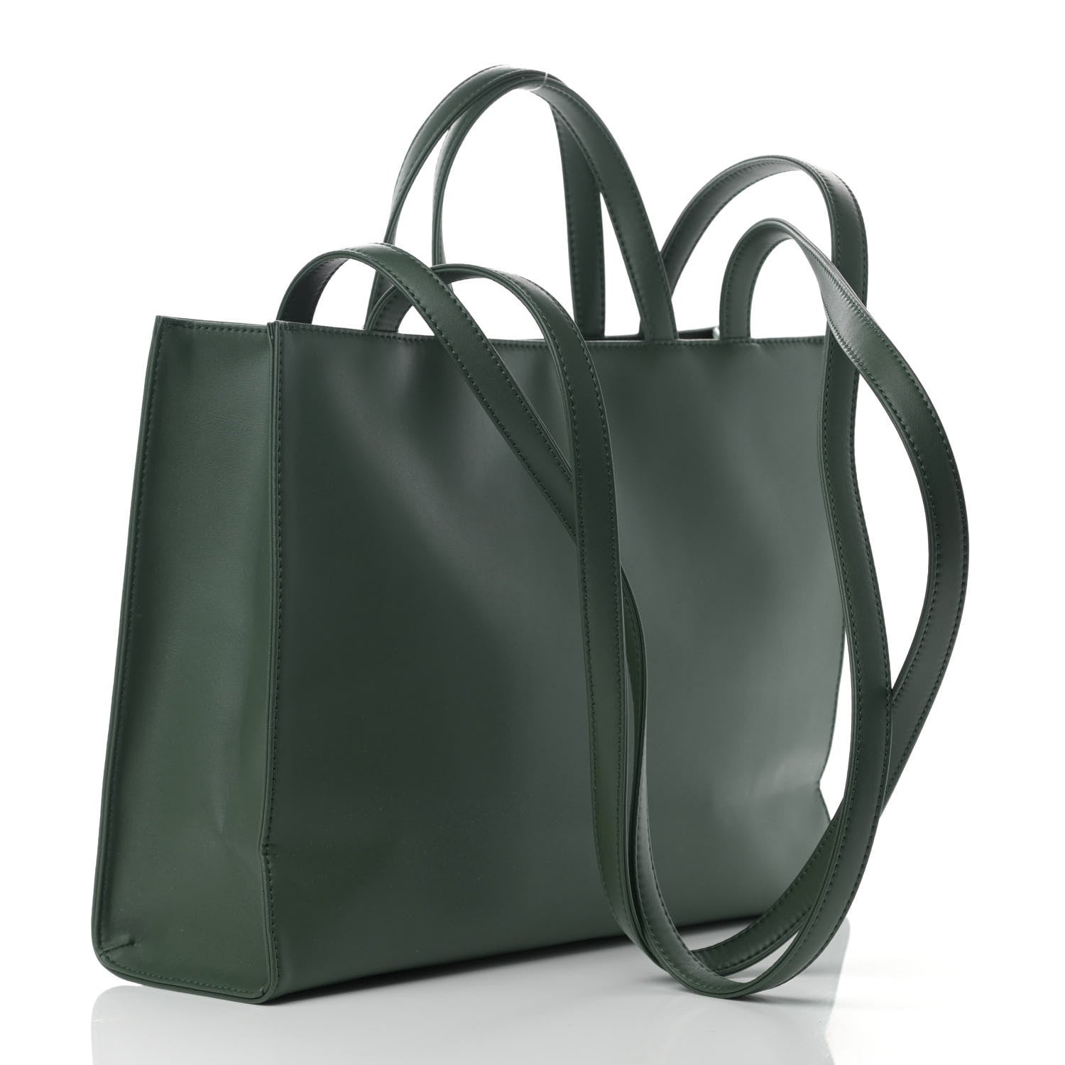 Telfar Vegan Leather Medium Shopping Bag Dark Olive 3 of 10