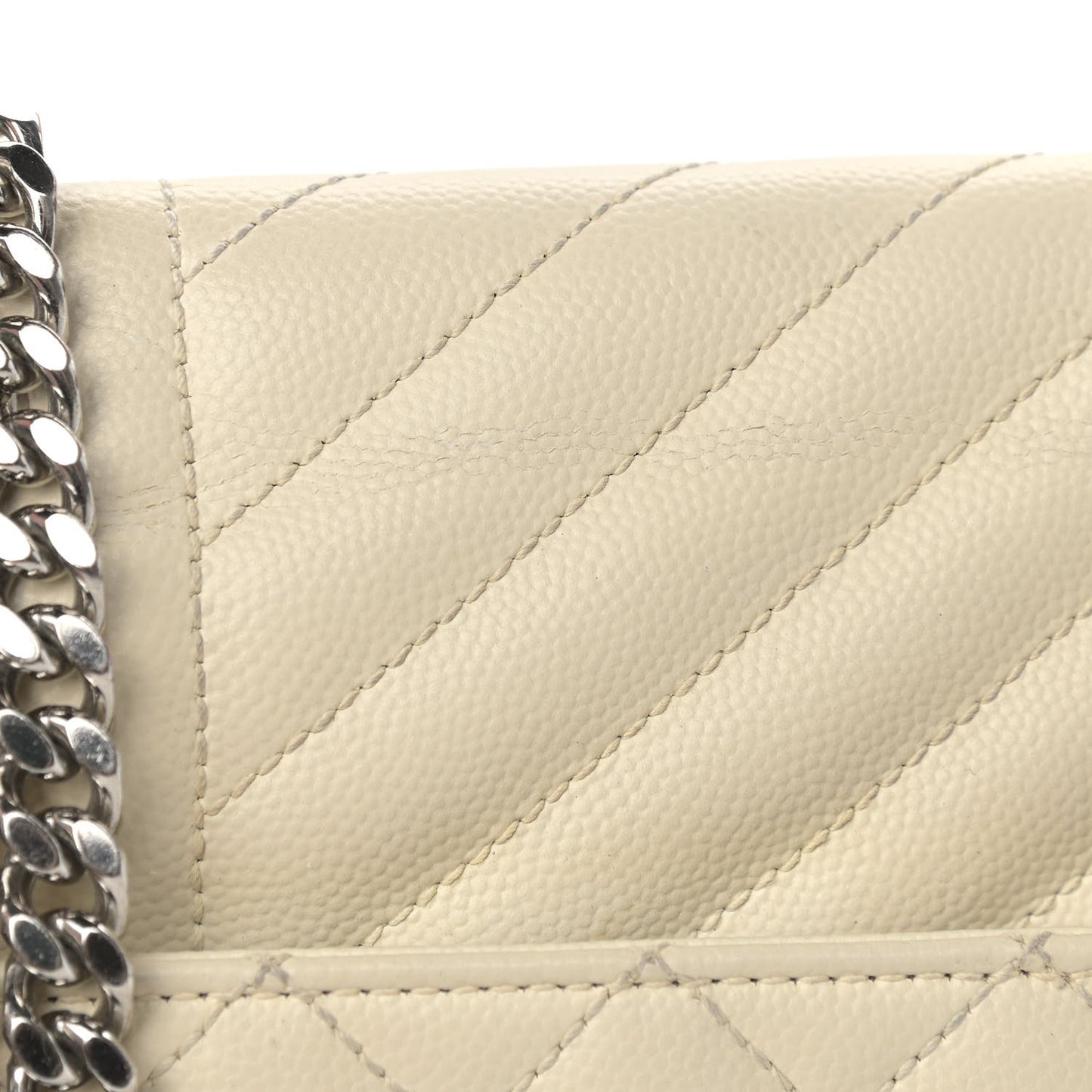 Grain De Poudre Textured Mixed Matelasse Large Triquilt Monogram Satchel Porcellana