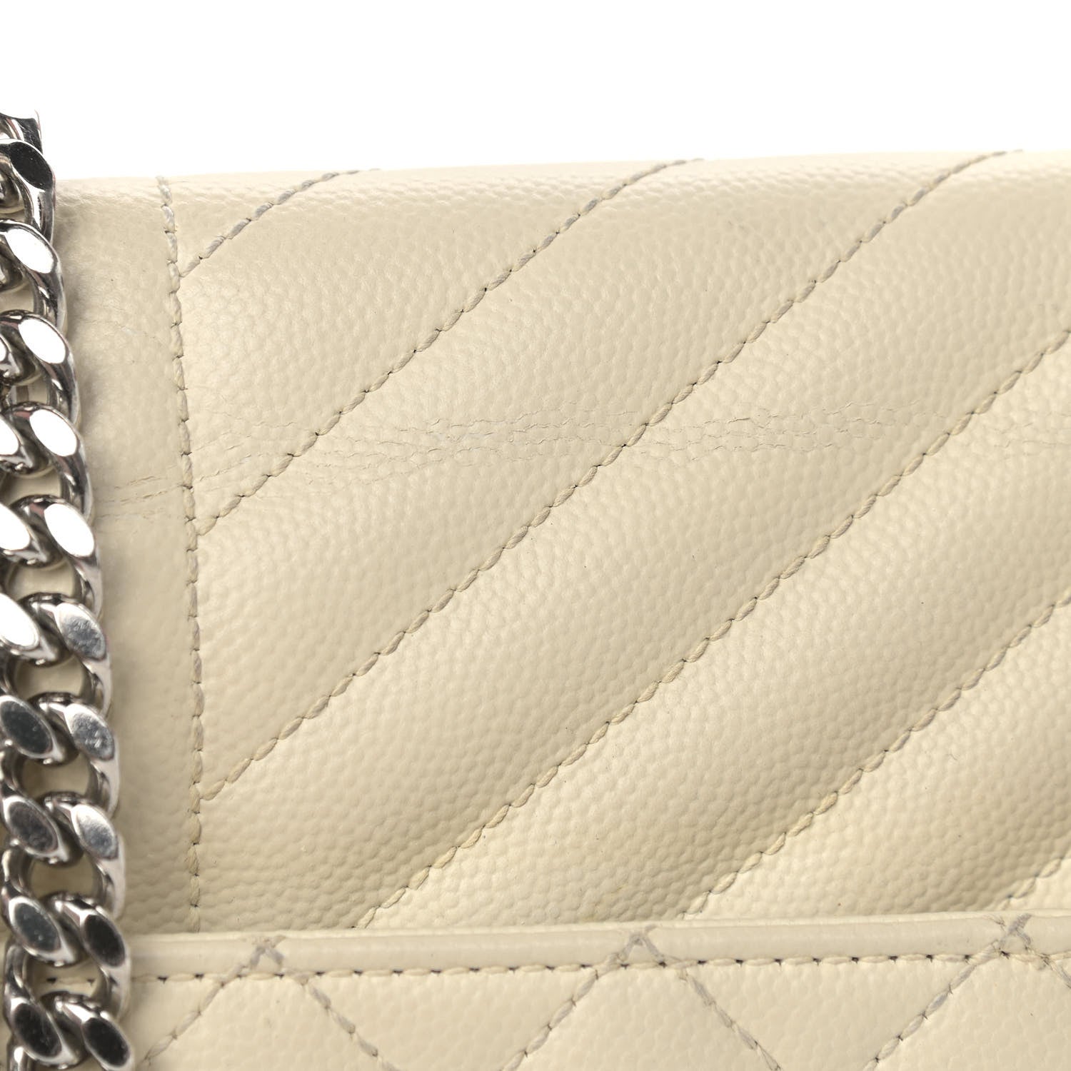 Saint Laurent Grain De Poudre Textured Mixed Matelasse Large Triquilt Monogram Satchel Porcellana 13 of 15