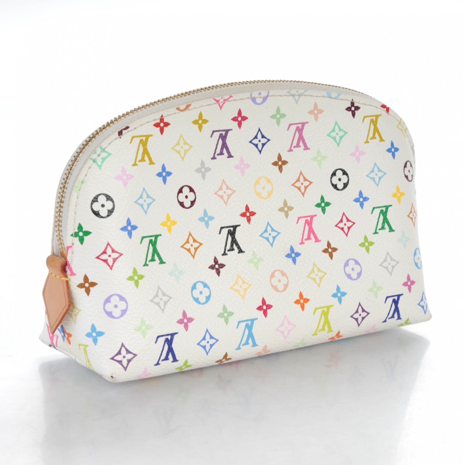 Louis Vuitton Monogram Multicolor Cosmetic Pouch White Litchi 3 of 7