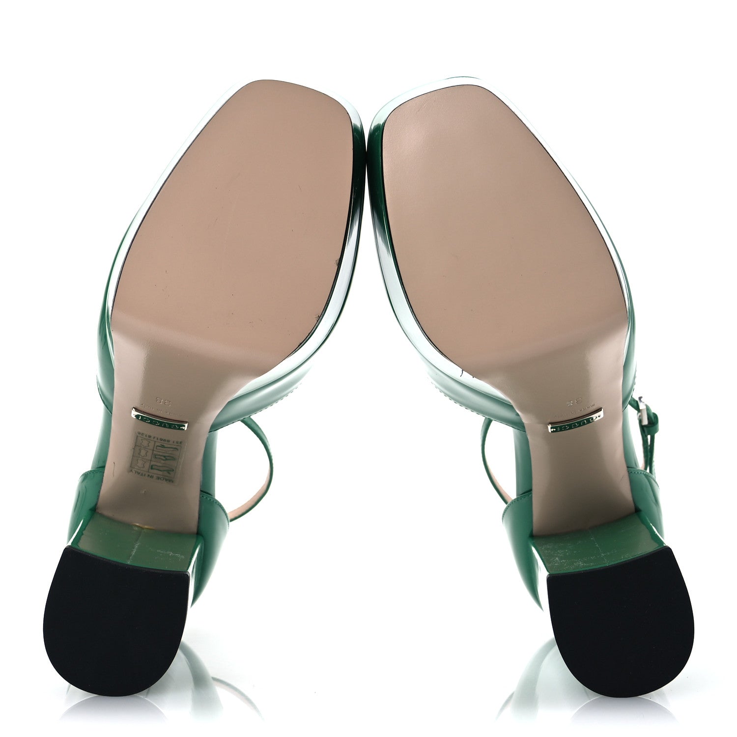 Gucci Vernice Crystal Double G Platform Pumps 38 New Shamrock 7 of 13