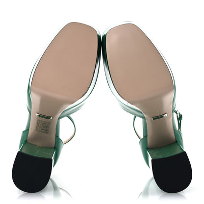 Gucci Vernice Crystal Double G Platform Pumps 38 New Shamrock 7 of 13