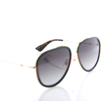Gucci Acetate Web Aviator Sunglasses GG0062S Green Red 5 of 8
