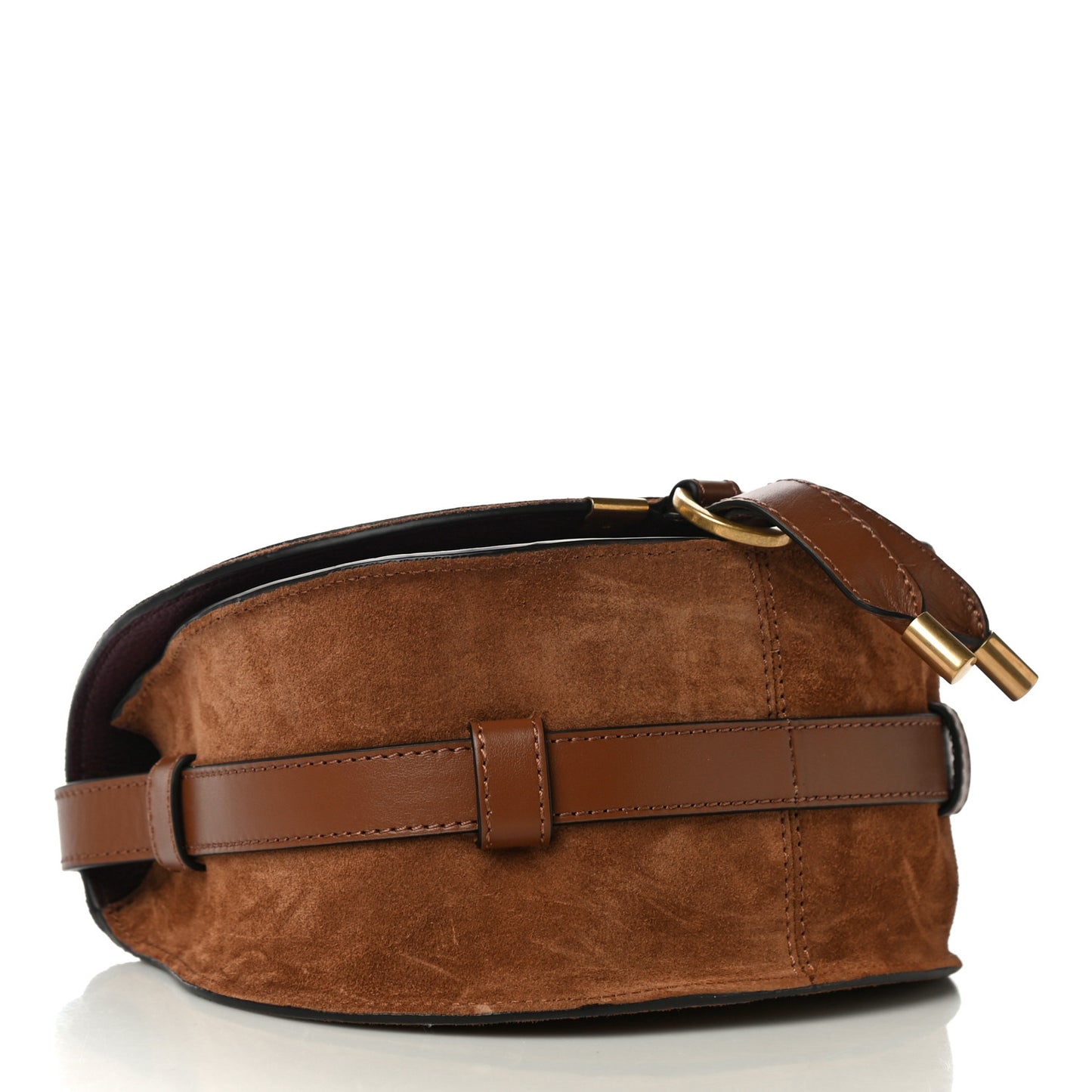 Suede Calfskin Mini Marcie Round Crossbody Bag Tan