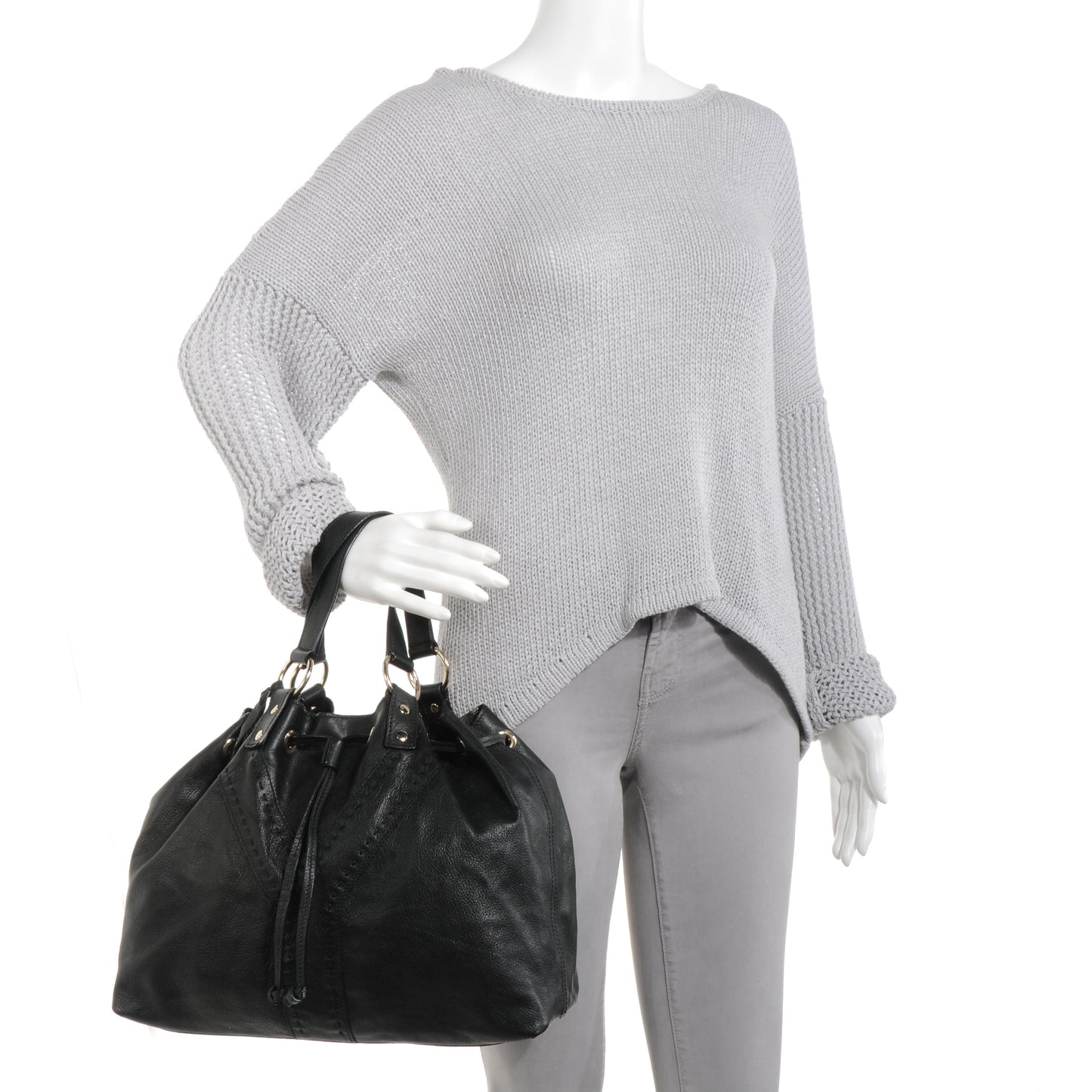 Leather Reversible Double Sac Y Tote Black Bronze