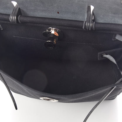 Hermes Military Toile Vache Hunter Herbag Zip PM 31 Black 6 of 10