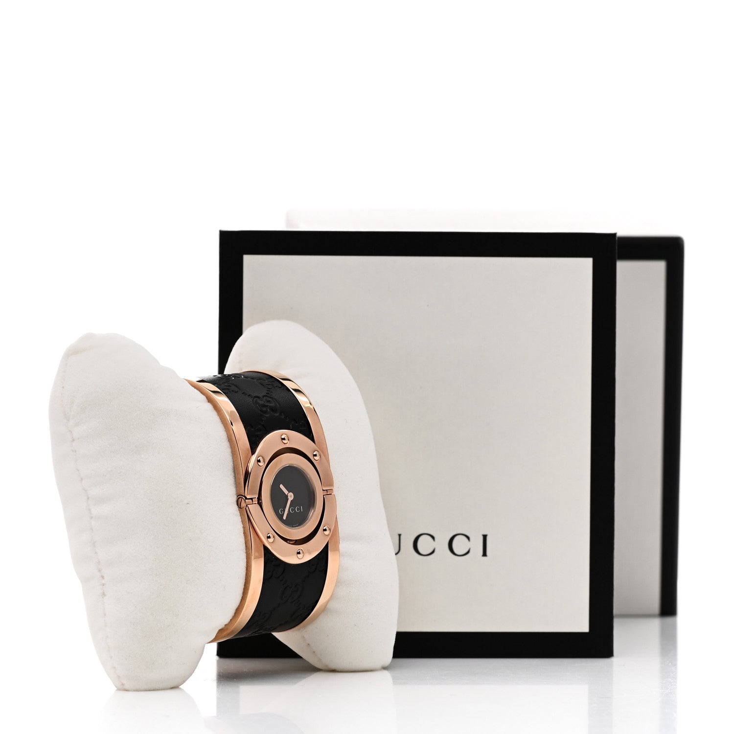 Gucci Stainless Steel Calfskin 33mm Twirl Quartz Watch Black 5 of 5
