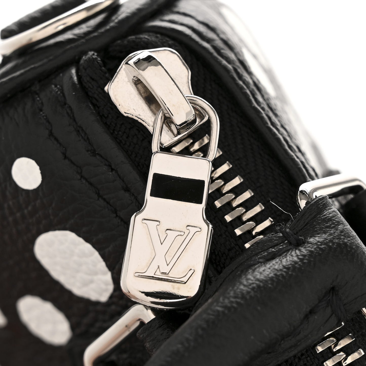 LV X YK Empreinte Infinity Dots Nano Speedy Bandouliere Black White
